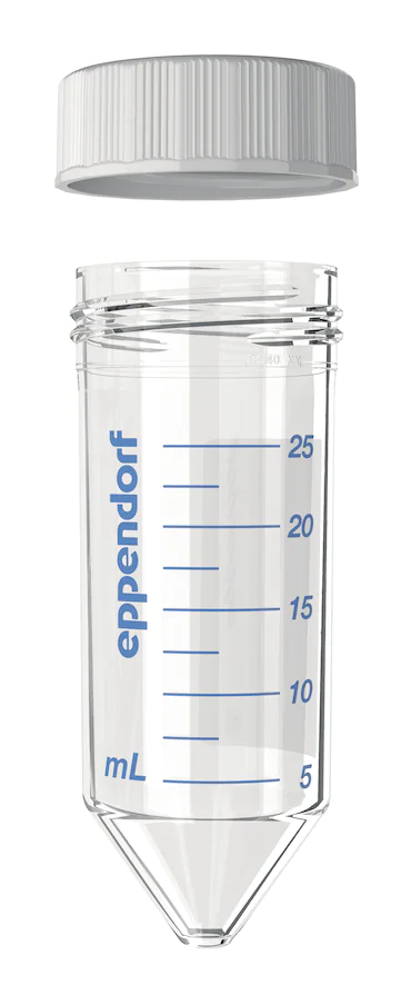 艾本德Eppendorf Conical Tubes 25 mL 帶螺旋蓋, 25 mL, 啟動套裝，4  個單離心管架，6  個轉(zhuǎn)子適配器，轉(zhuǎn)子孔可容納 50  mL 錐形管, PCR 潔凈級, 無